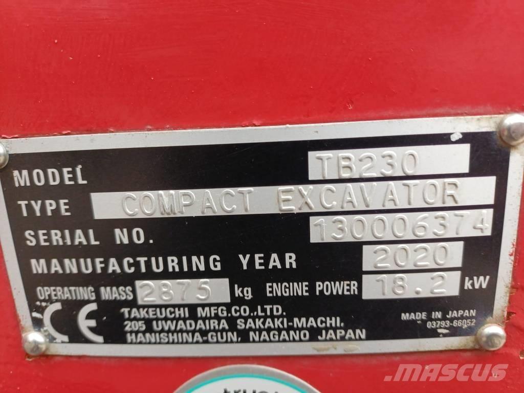 Takeuchi TB 230 Mini bageri < 7t