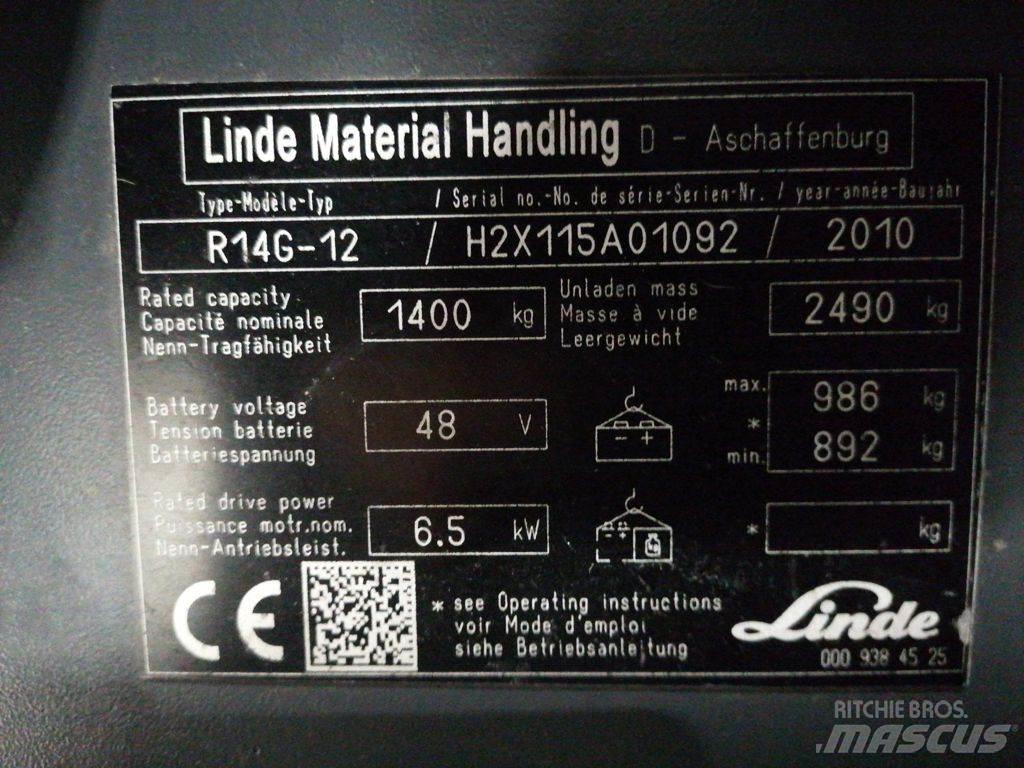 Linde R14G-12 Viljuškari sa pomičnim stupom
