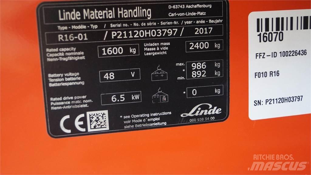 Linde R16 Viljuškari sa pomičnim stupom
