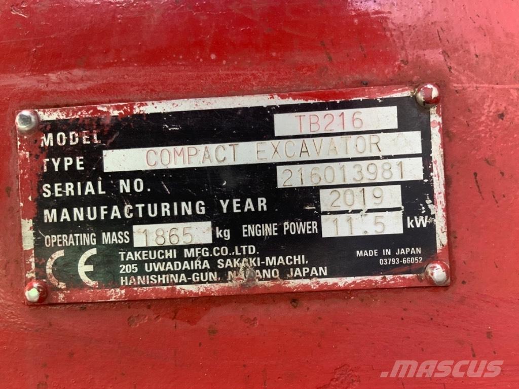 Takeuchi TB 216 Mini bageri < 7t