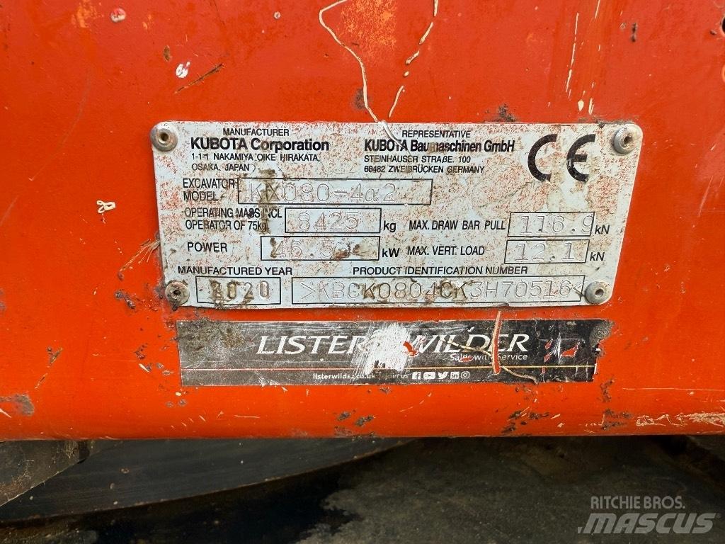 Kubota KX 080 Midi bageri 7t – 12t