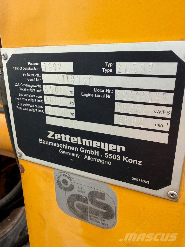 Zettelmeyer ZL 502 Utovarivači na točkove