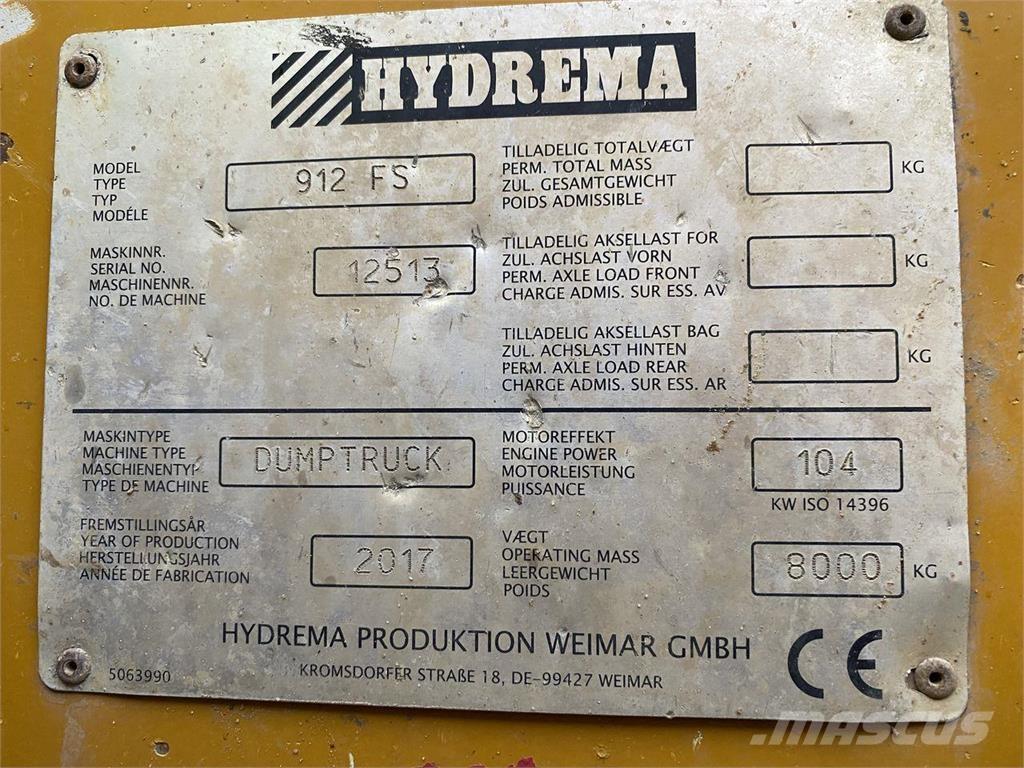 Hydrema 912FS Damperi za gradilište