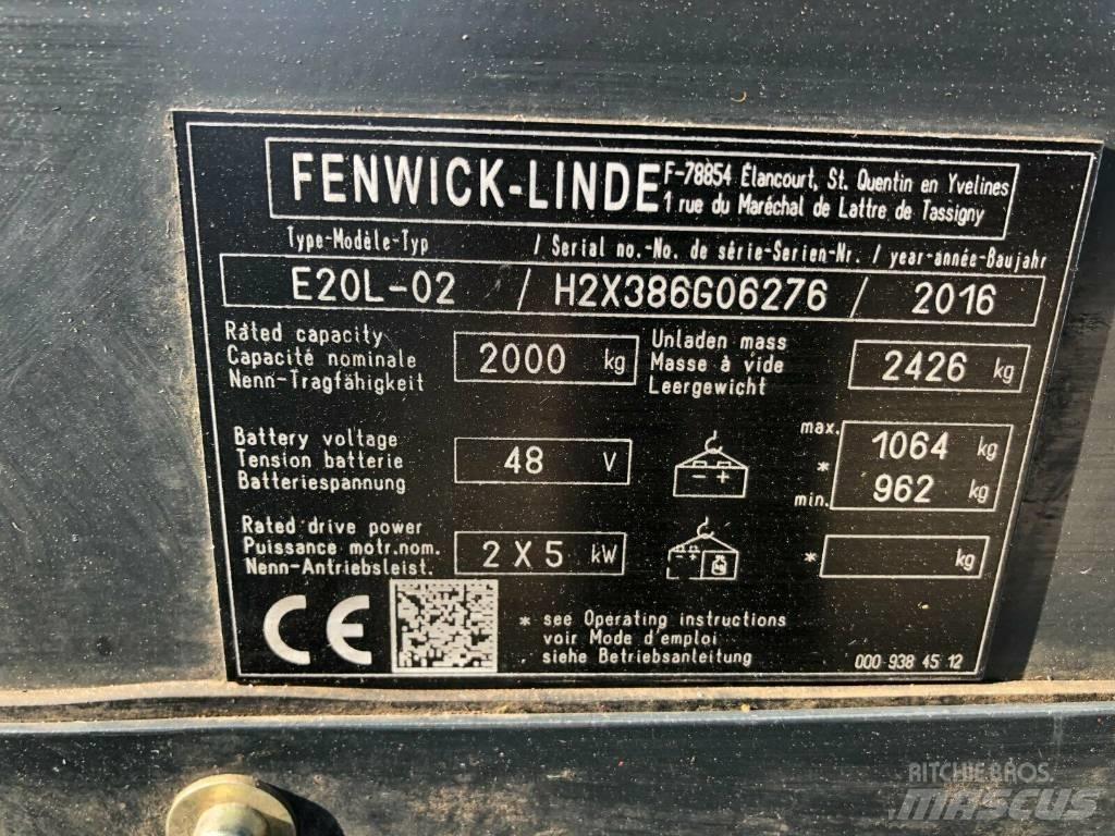 Linde E 20 L-02 Električni viljuškari