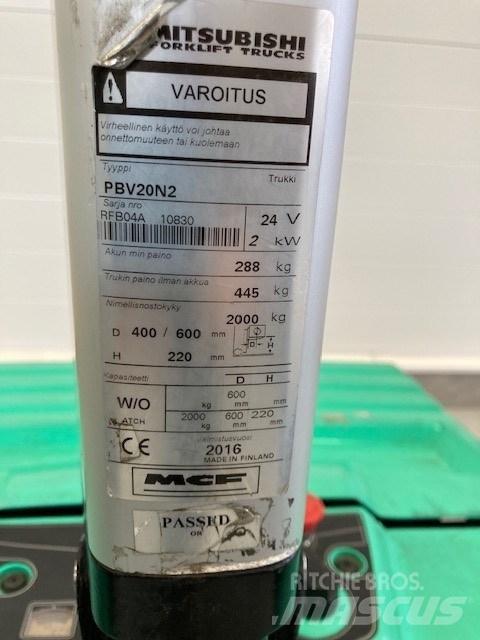 Mitsubishi PBV20N2 Nisko podizni električni viljuškar sa stajalištom