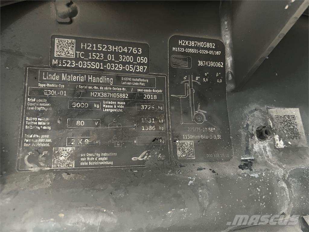 Linde E30L-01 Električni viljuškari