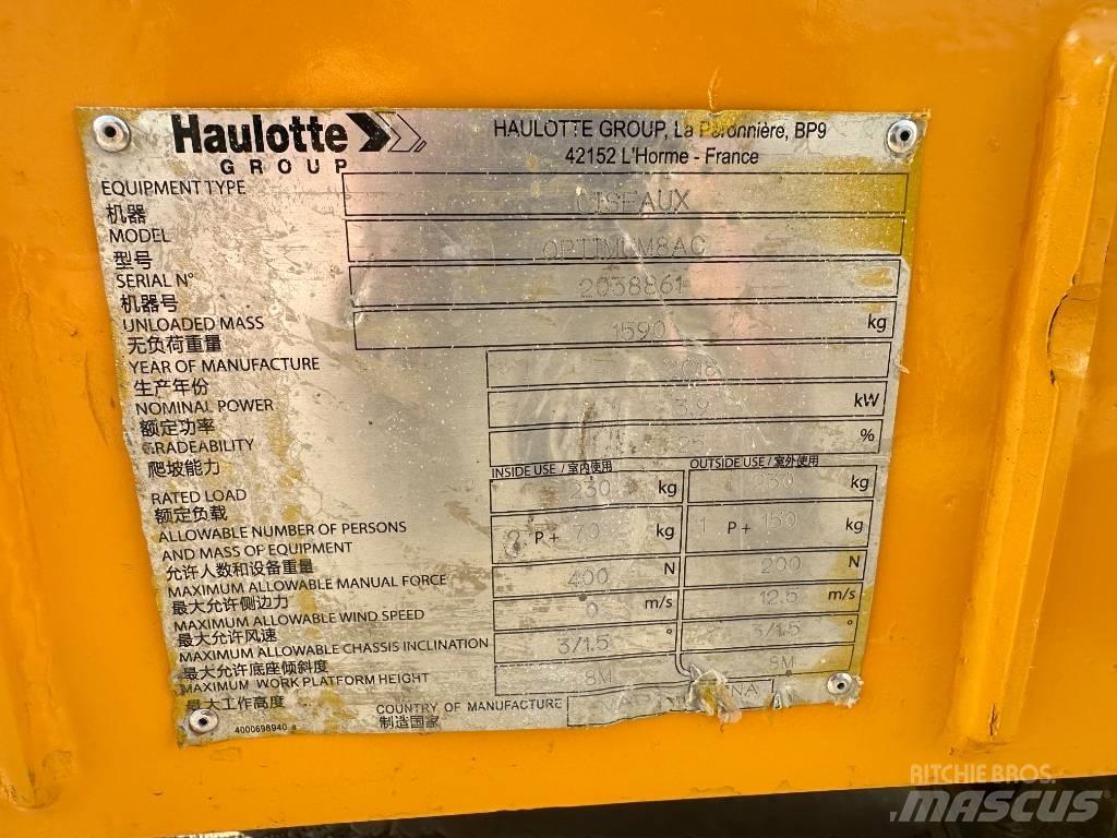 Haulotte OPTIMUM 8 Makazaste platforme