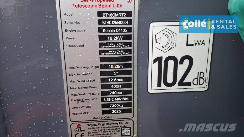 Dingli BT18CMRT2 Teleskopske podizne platforme