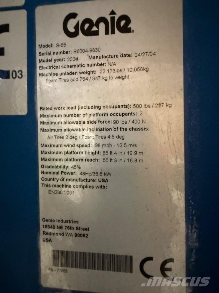 Genie S 65 Zglobne podizne platforme