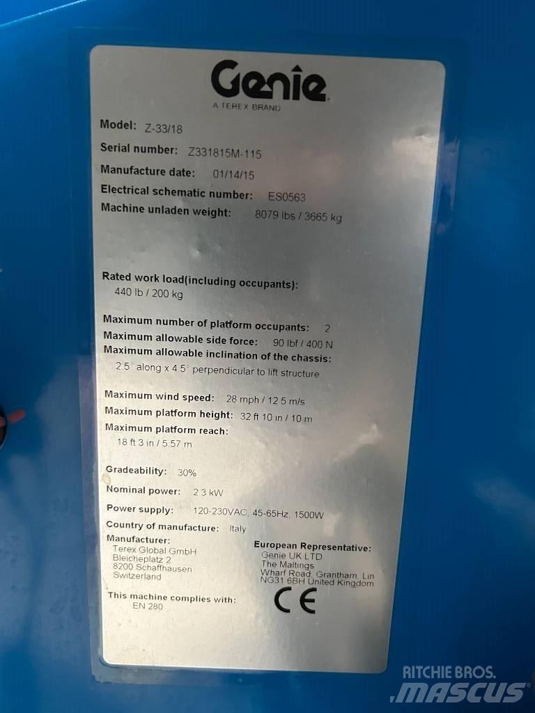 Genie Z 33/18 Zglobne podizne platforme