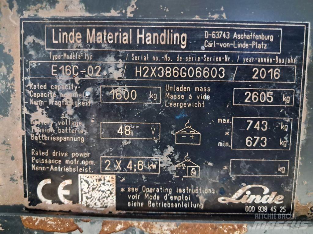 Linde E16C-03 Električni viljuškari