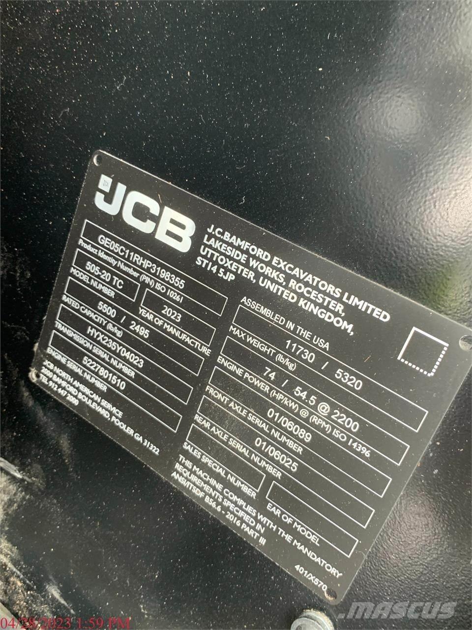 JCB 505-20TC Teleskopski viljuškari