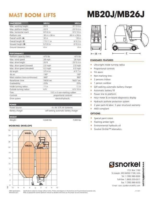 Snorkel MB26J Jarbolne penjajuće platforme