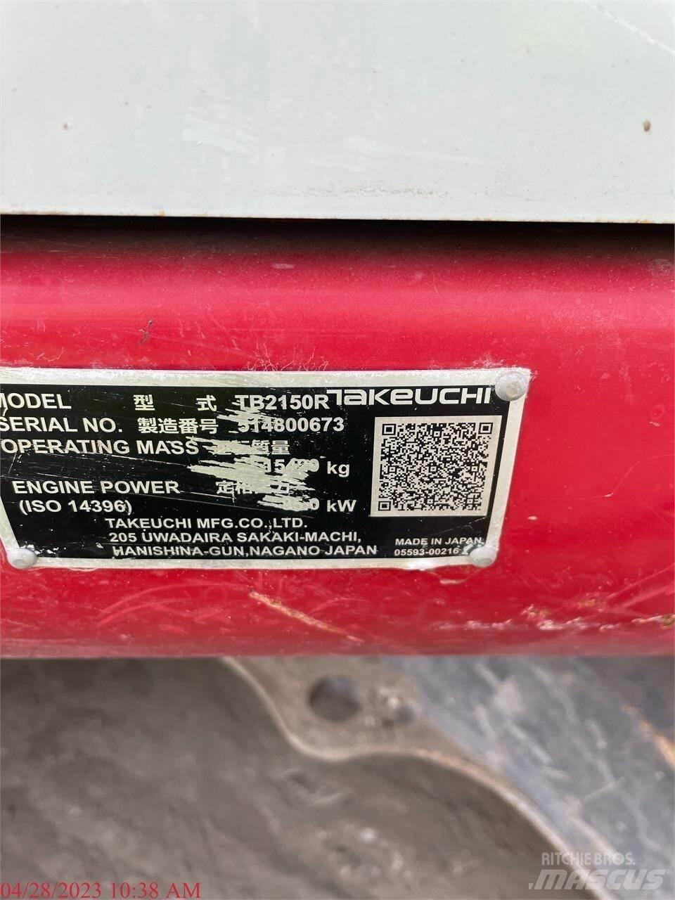 Takeuchi TB2150R Bageri guseničari