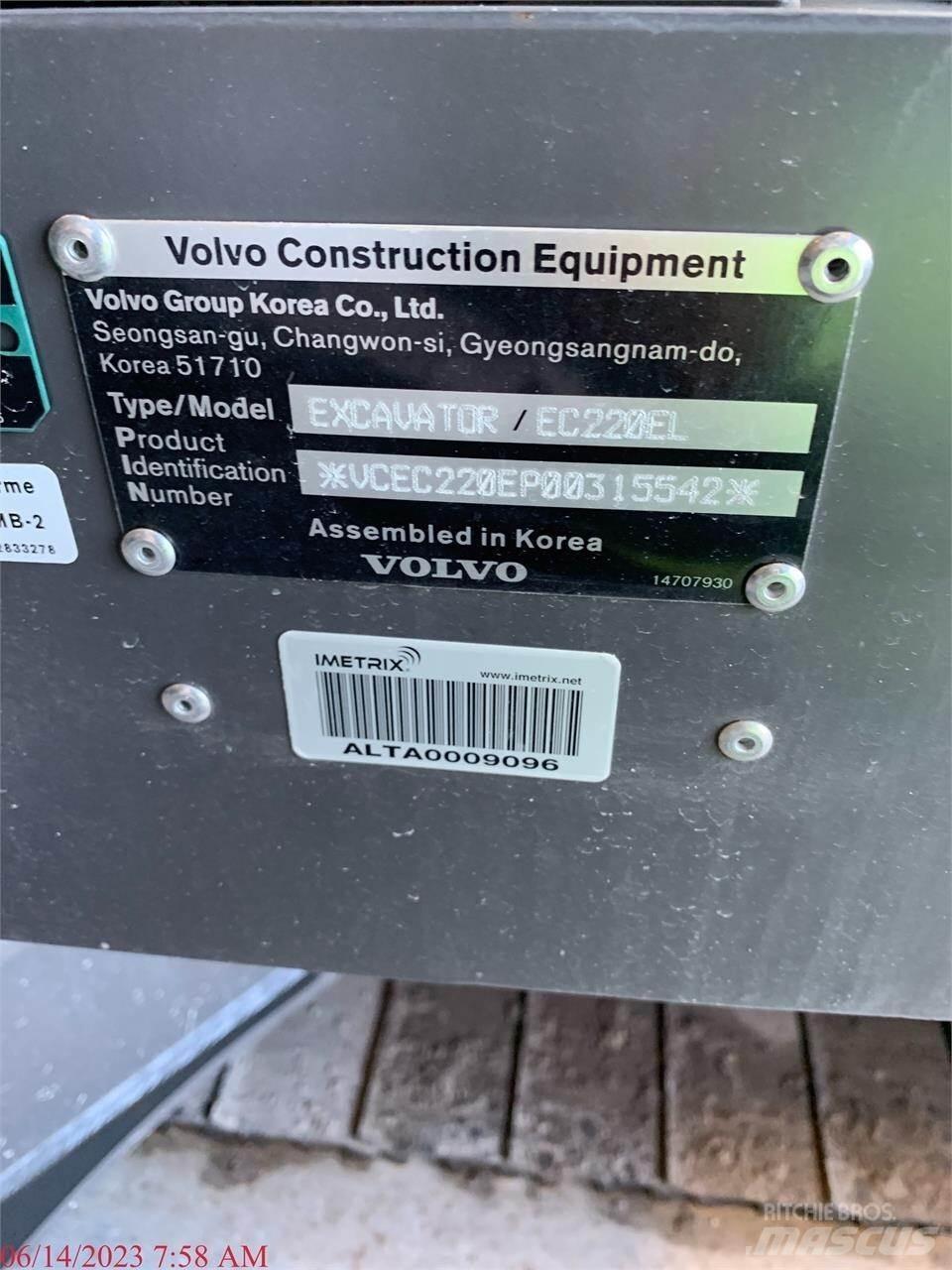 Volvo EC220EL Bageri guseničari
