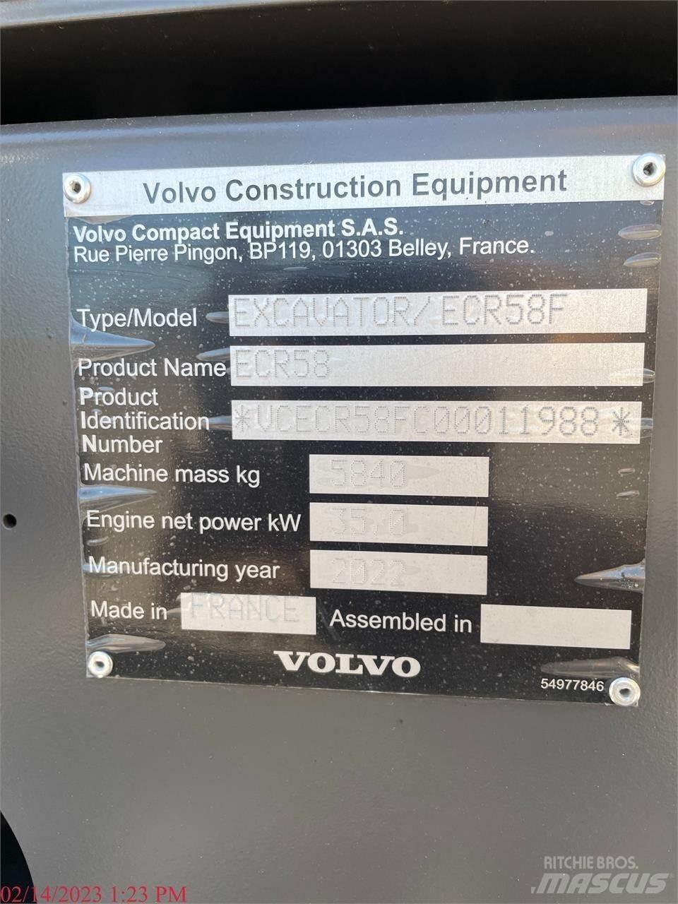 Volvo ECR58F Bageri guseničari
