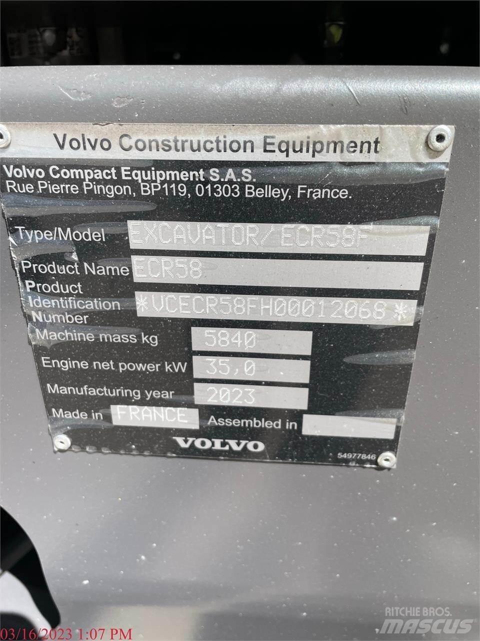 Volvo ECR58F Bageri guseničari
