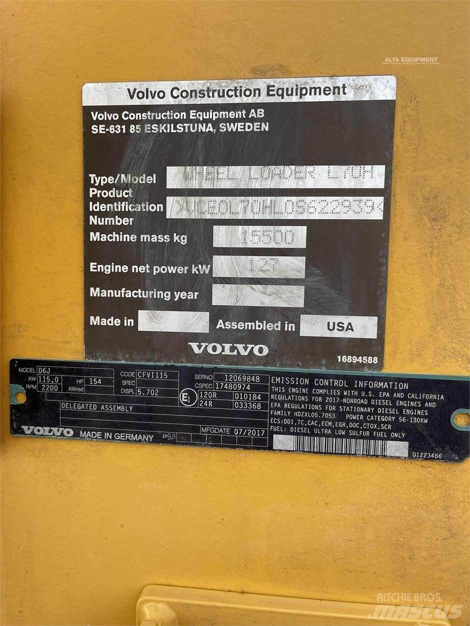 Volvo L70H Utovarivači na točkove