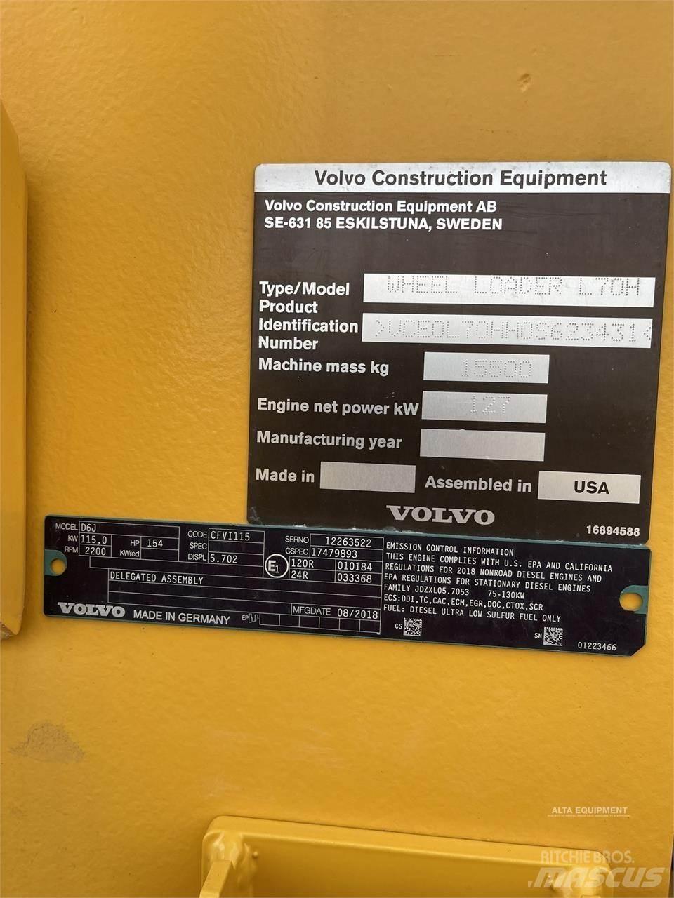 Volvo L70H Utovarivači na točkove