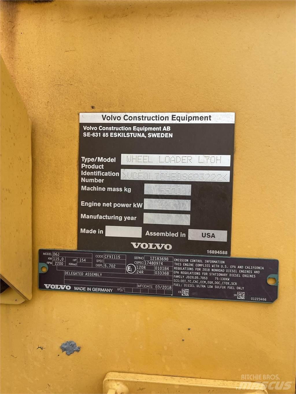 Volvo L70H Utovarivači na točkove