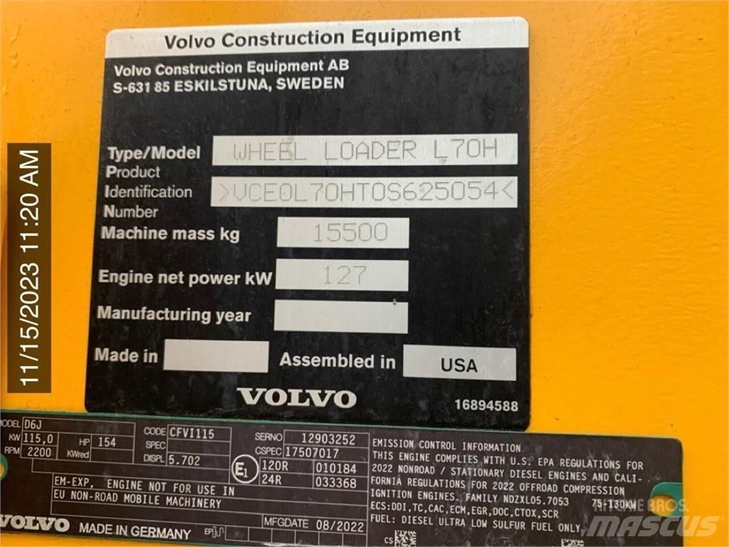 Volvo L70H Utovarivači na točkove