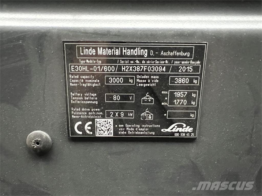 Linde E30/600HL Električni viljuškari