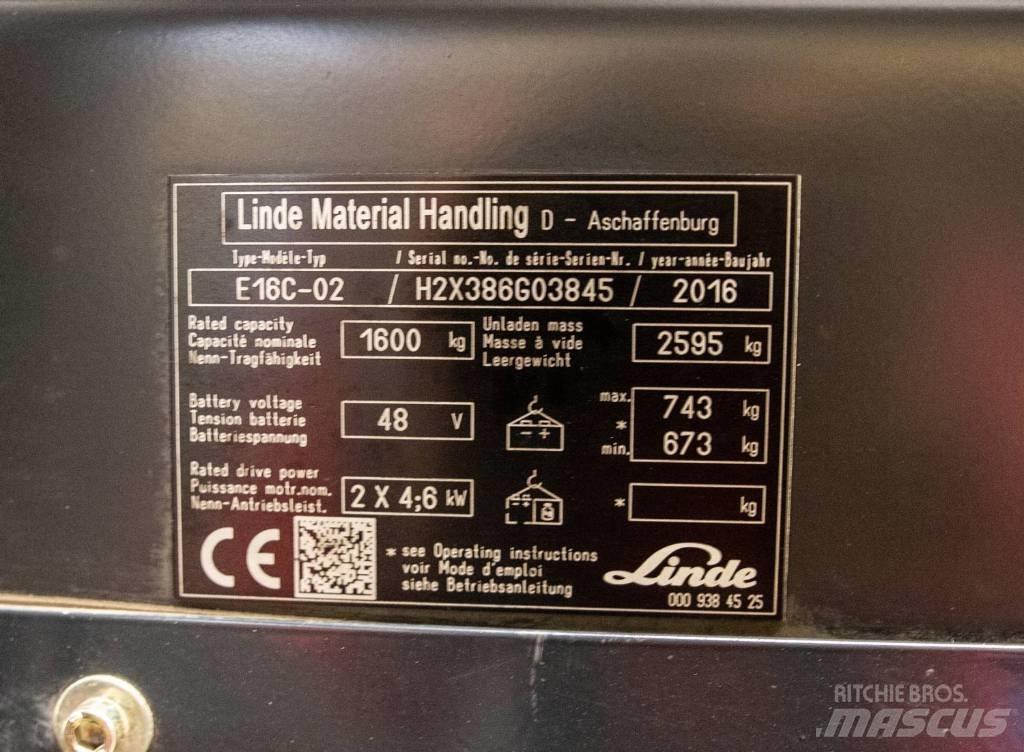 Linde E 16 C-02 Električni viljuškari