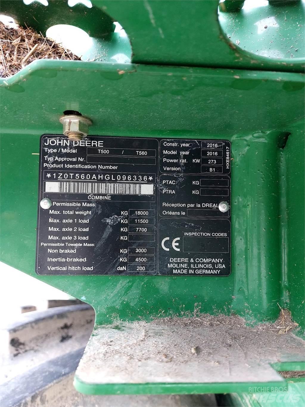 John Deere T560 Kombajni