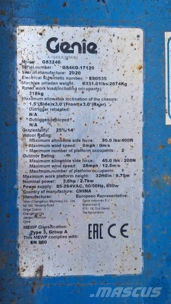 Genie GS 3246 Makazaste platforme