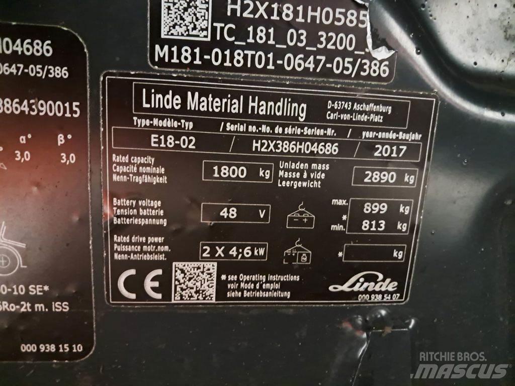 Linde E18-02 Električni viljuškari