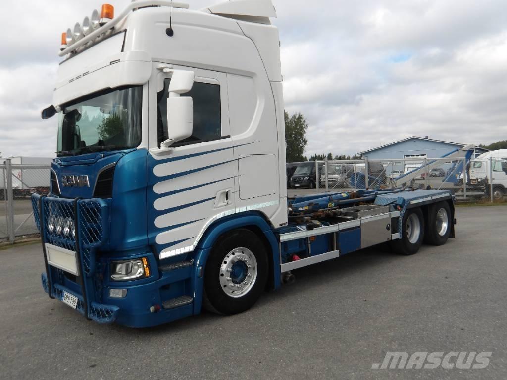 Scania R580 6x2 Rol kiper kamioni sa kukom za podizanje tereta