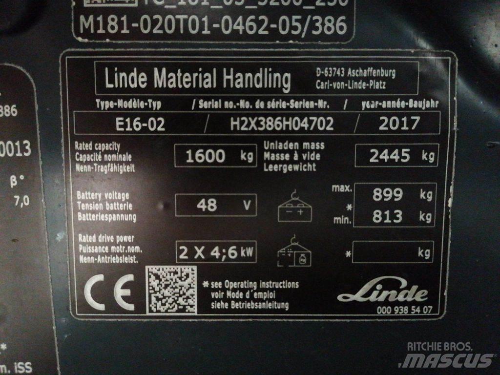 Linde E16-02 Električni viljuškari
