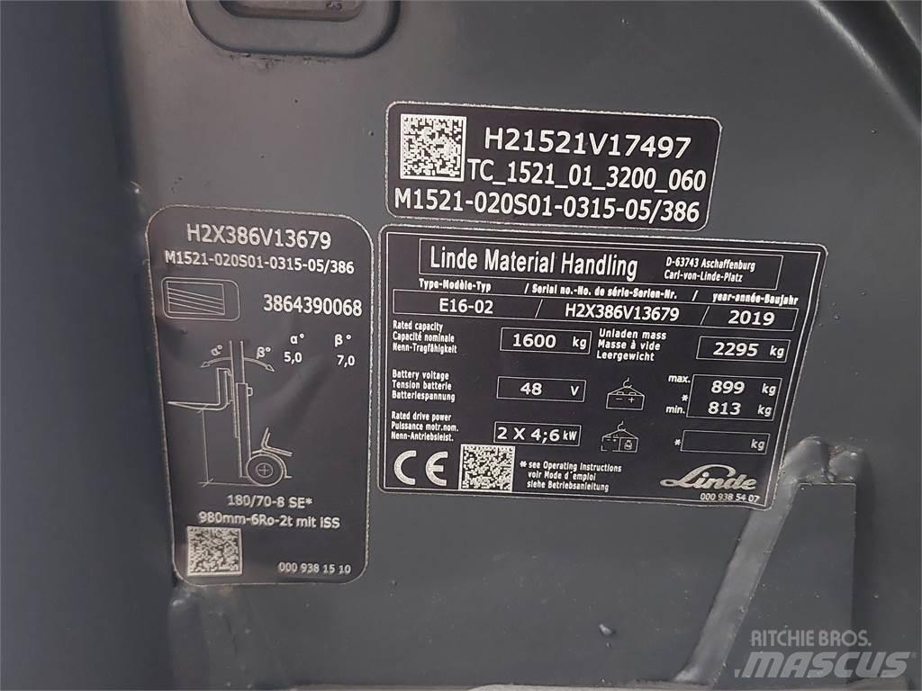 Linde E16 02 Električni viljuškari