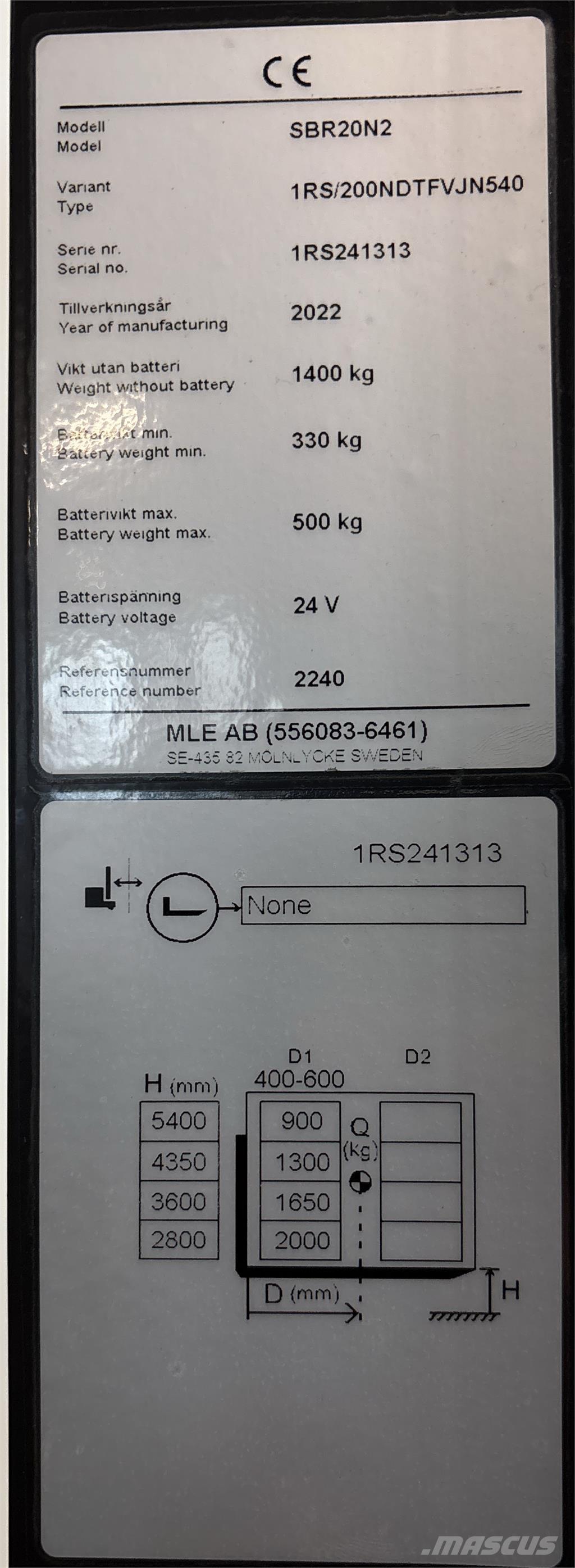 Mitsubishi SBR20N2 Samopogonski ručni viljuškari