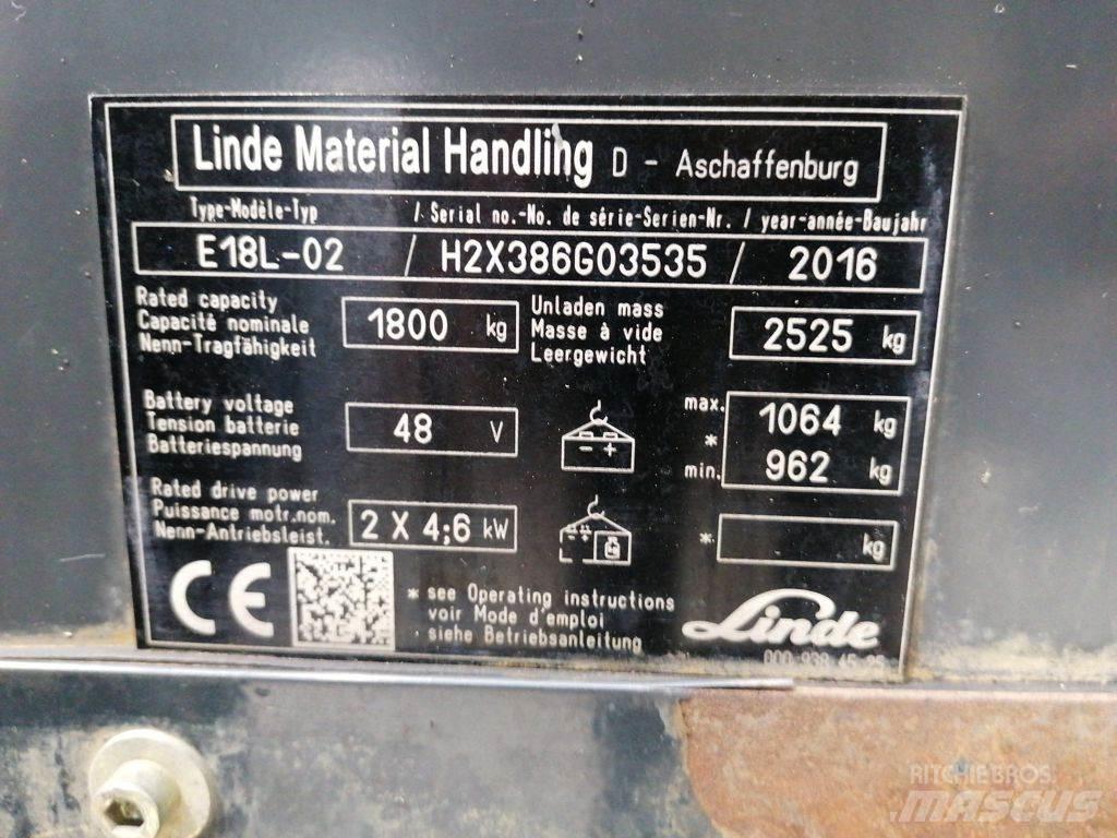 Linde E18L-02 Električni viljuškari