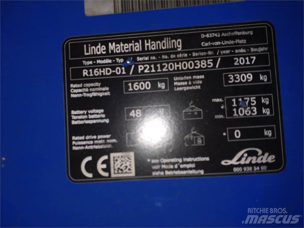 Linde R16HD Viljuškari sa pomičnim stupom