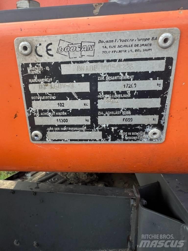 Doosan DX 160 W-3 Bageri točkaši