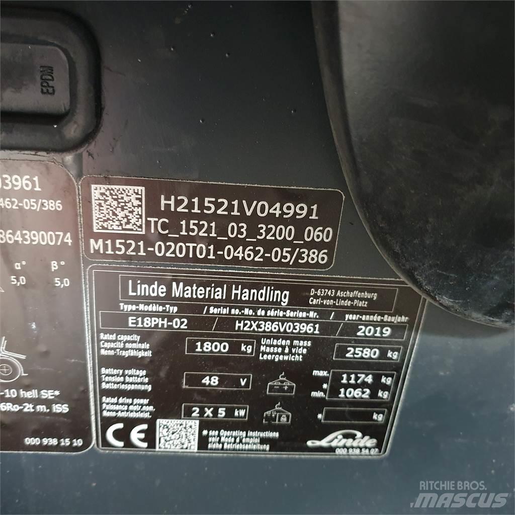 Linde E18PH Električni viljuškari