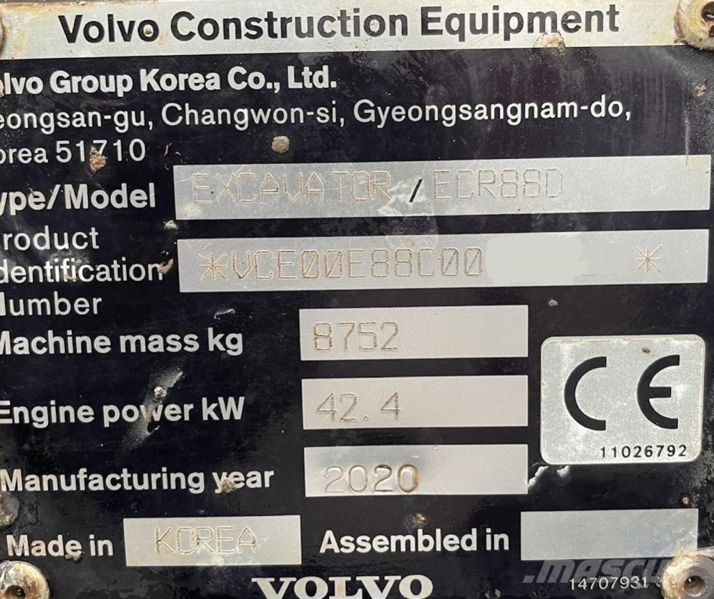 Volvo ECR 88 D PRO Midi bageri 7t – 12t