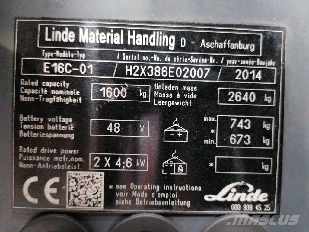 Linde E16C-01 Električni viljuškari