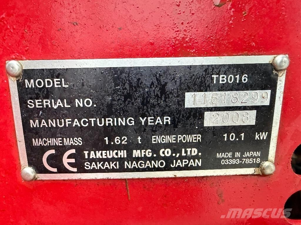 Takeuchi TB 016 Mini bageri < 7t