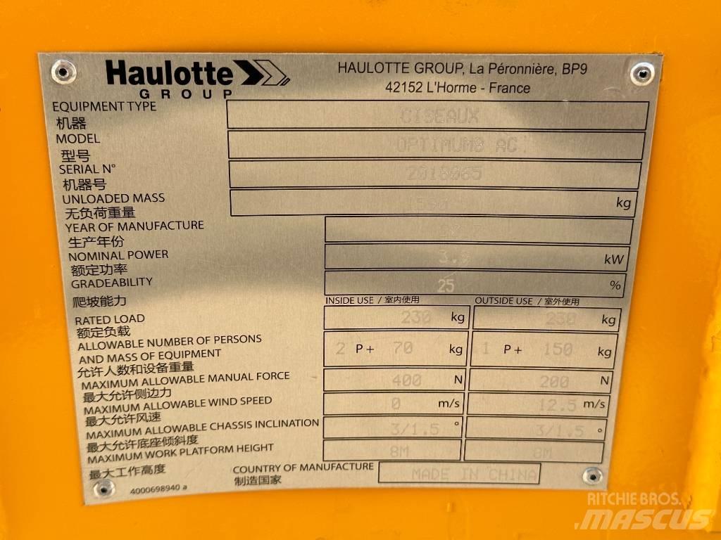 Haulotte OPTIMUM 8 Makazaste platforme
