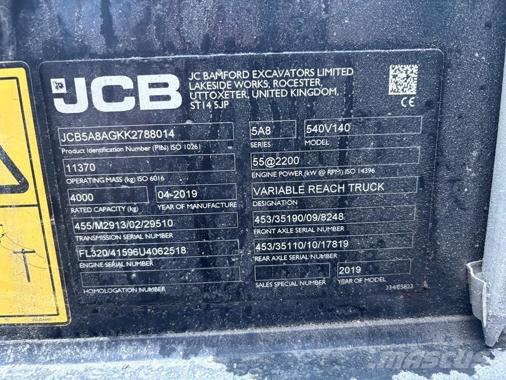 JCB 540V140 Teleskopski viljuškari