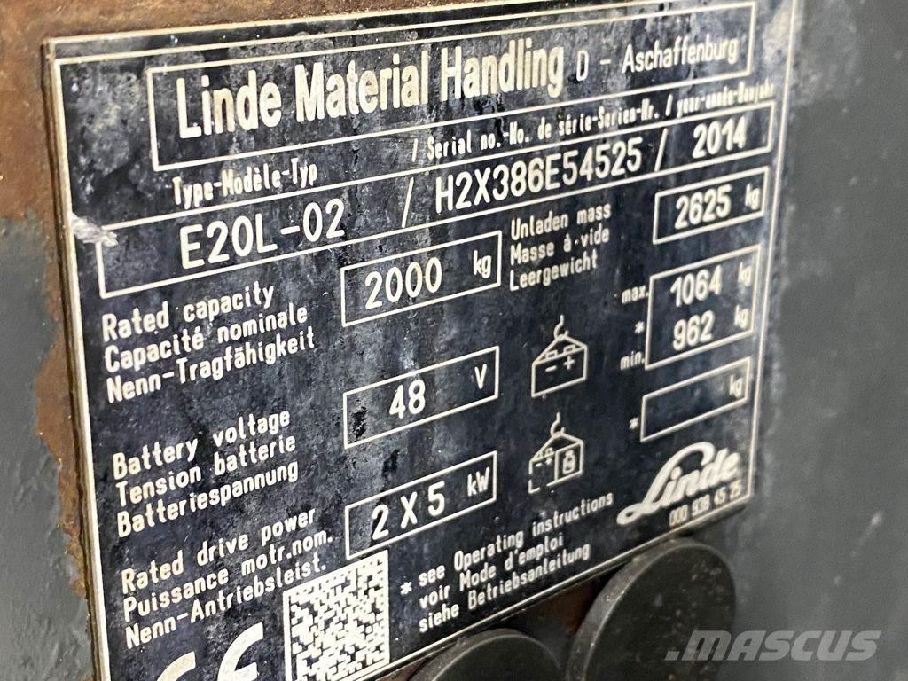 Linde E20L-02 Električni viljuškari