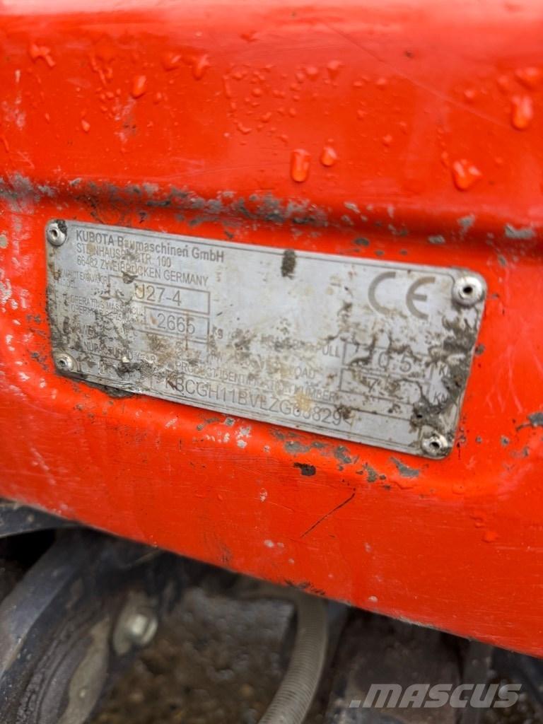 Kubota U 27-4 Mini bageri < 7t