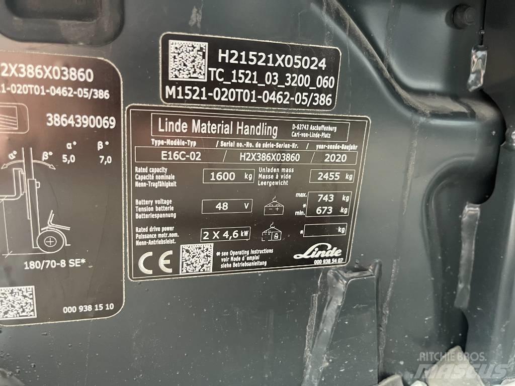 Linde E 16 C-02 Električni viljuškari