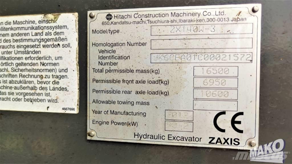 Hitachi ZX 140 W-3 Bageri točkaši