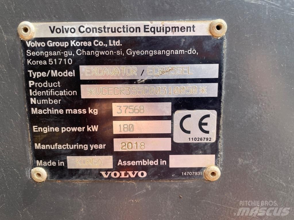 Volvo ECR 355 EL Bageri guseničari