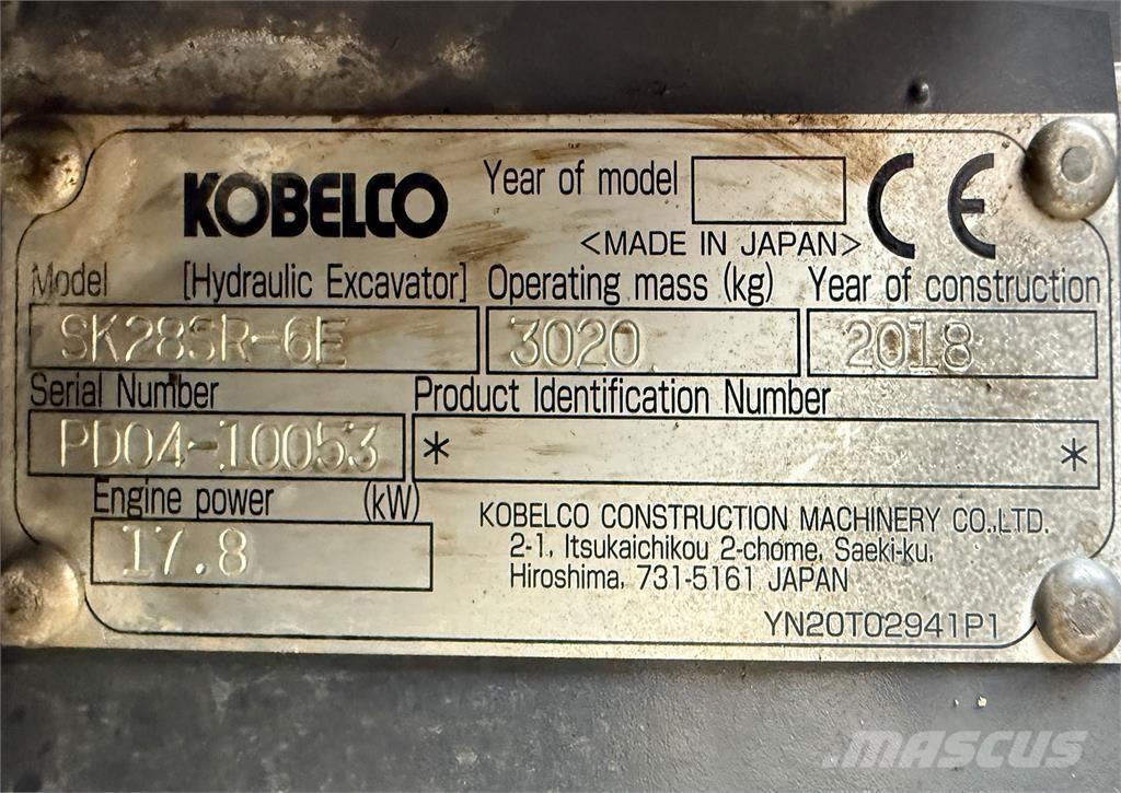 Kobelco SK28SR-6E Mini bageri < 7t