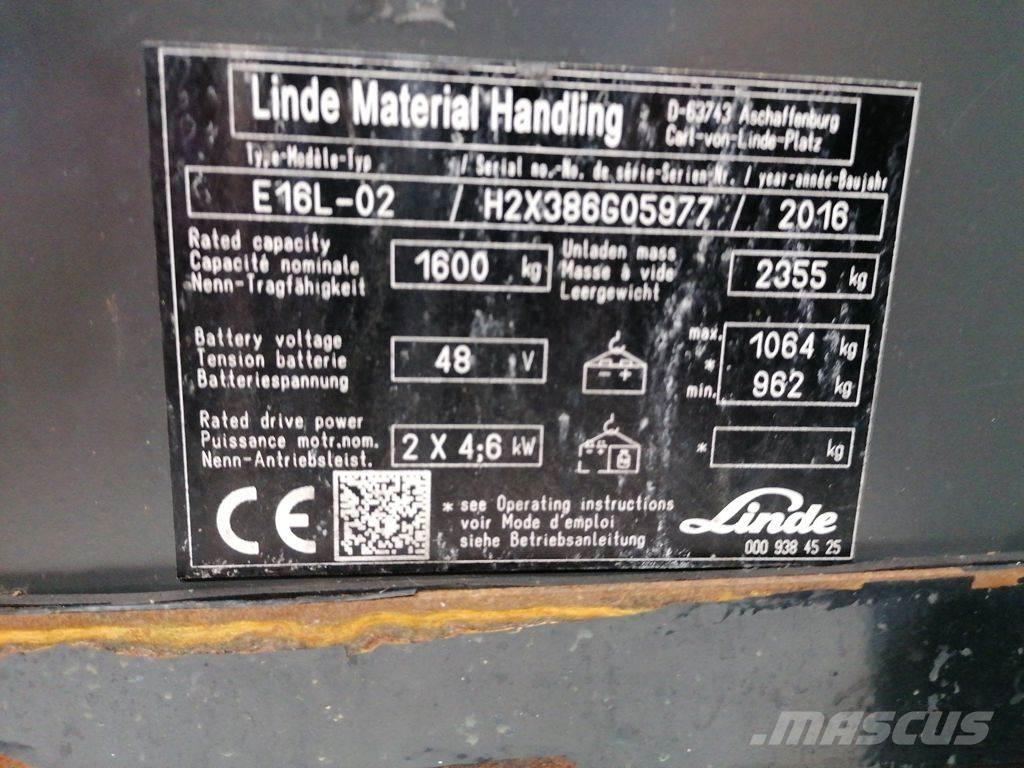 Linde E16L-02 Električni viljuškari